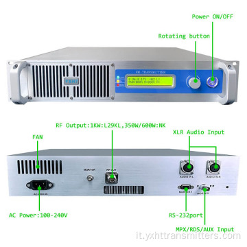 Trasmettitore di trasmissione radio FM wireless da 1KW